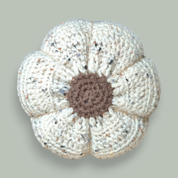 Handmade Crochet Neutral Fall Pumpkin Farmhouse Decor - Picture 6 of 6